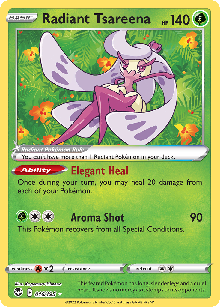 Radiant Tsareena 016/195 - Silver Tempest - Radiant Rare