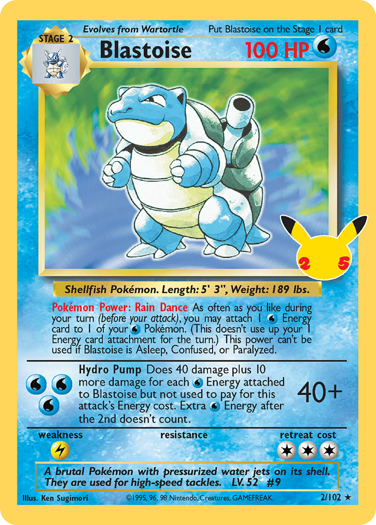 Blastoise 2/102 - Celebrations: Classic Collection