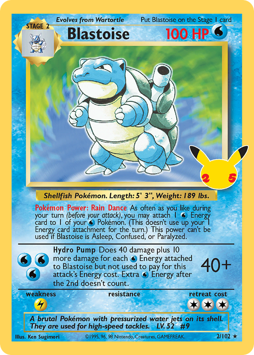 Blastoise 2/102 - Celebrations: Classic Collection