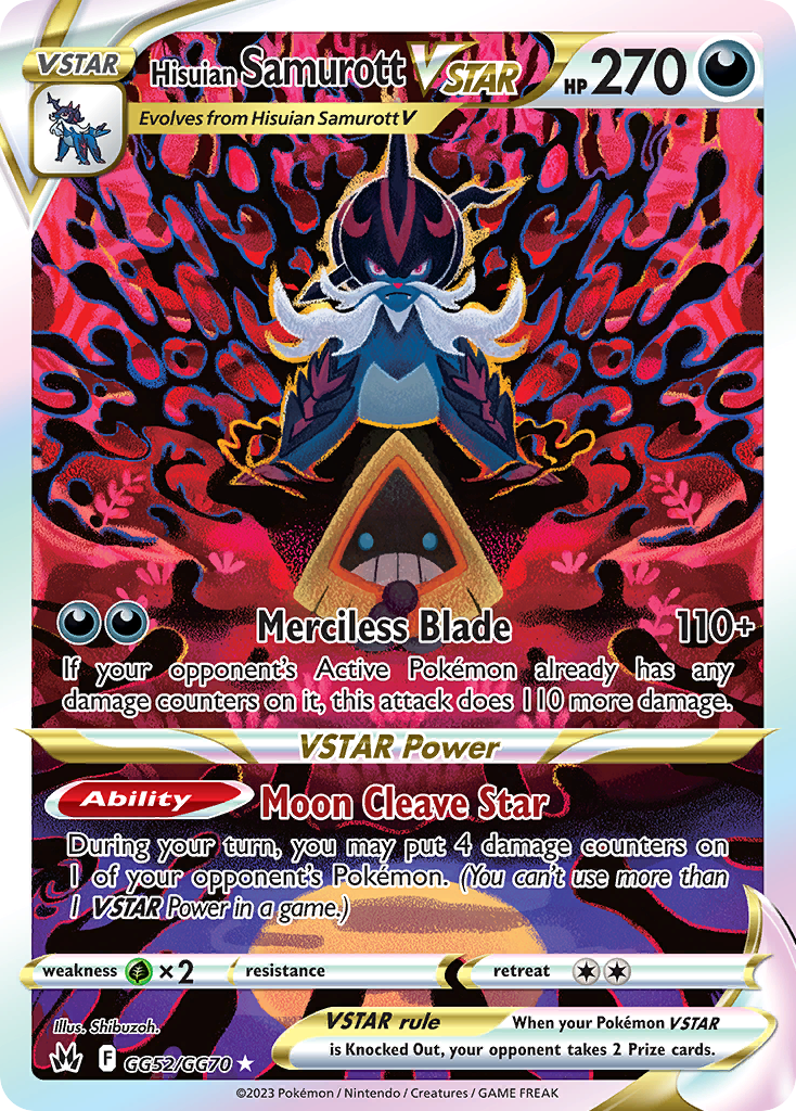 Hisuian Samurott VSTAR GG52/GG70 - Crown Zenith Galarian Gallery - Holo Rare VSTAR