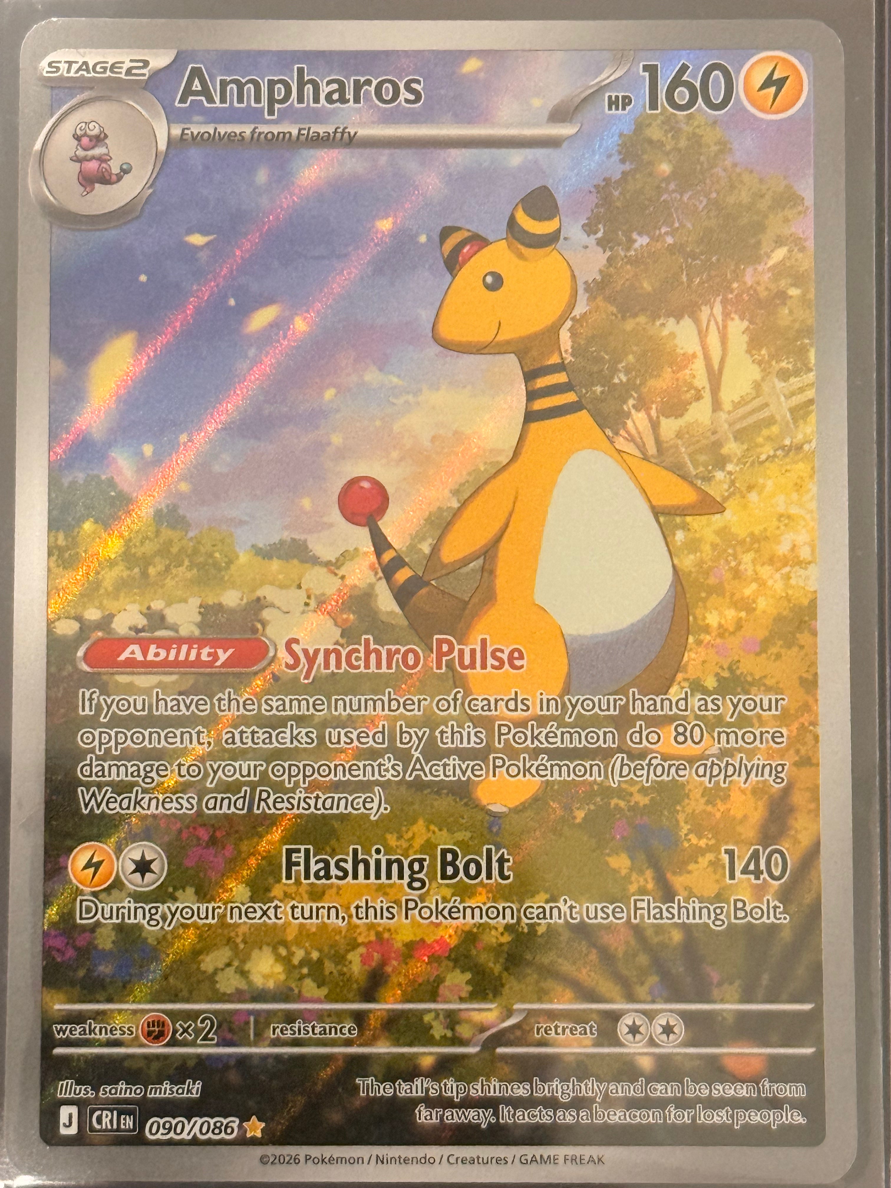 Ampharos #090/086 Illustration Rare Chaos Rising 2