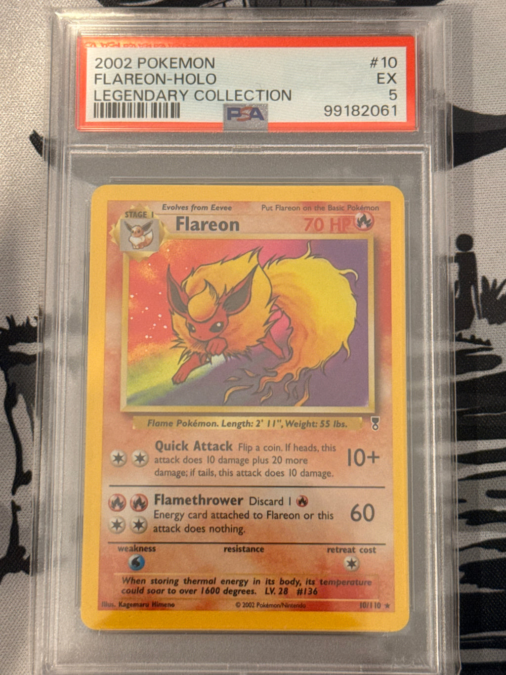 Flareon #10 Holo Rare PSA EX 5